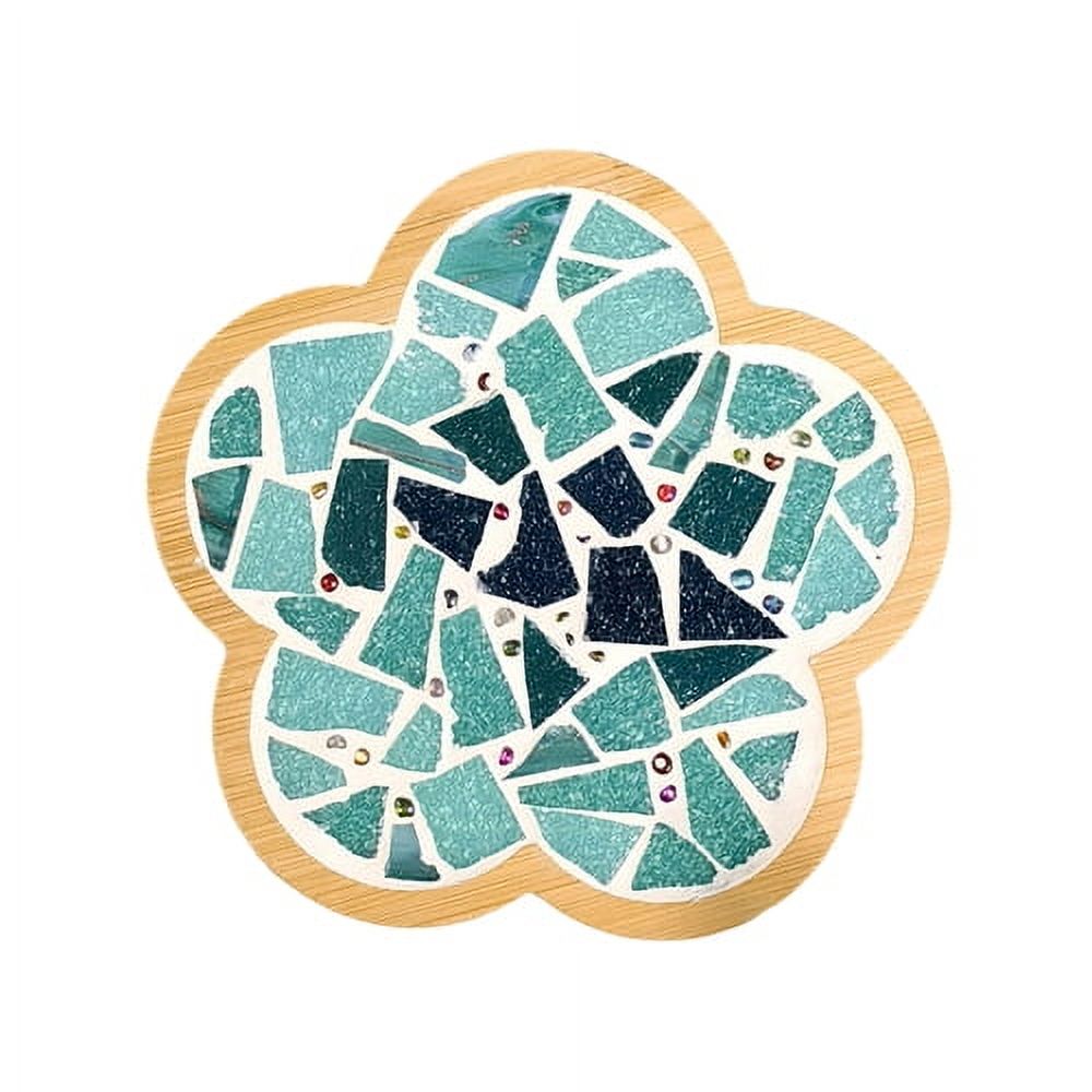 AQFZ Mosaic Craft Coaster Making Kit for Adults DIY Glass Mosaic Tiles Kits Ceramic Art Bulk Materials Package for Women Kid Seniors Handmade Gifts,H